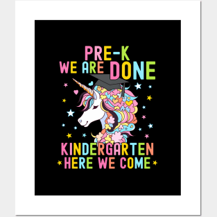 Pre-K Graduation Unicorn Kindergen Here We Come Posters and Art